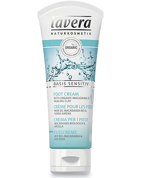 Lavera Bio Crema per i Piedi, Basis Sensitiv - Argilla e Macadamia - 75 ml Creme e Olii