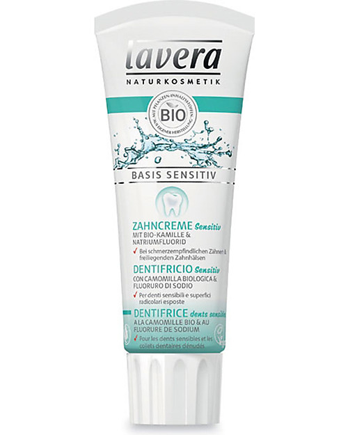 Lavera Bio Dentifricio Denti Sensibili, Basis Sensitiv - Camomilla e Fluoruro di Sodio 75 ml Dentifrici