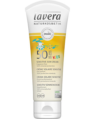 Lavera Crema Solare Bimbi Alta Protezione SPF 50, 75 ml - Adatta per pelli sensibili Solari