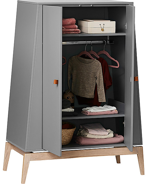 Leander Armadio Luna Small - Grigio/Quercia - Pensato per Bambini Armadi