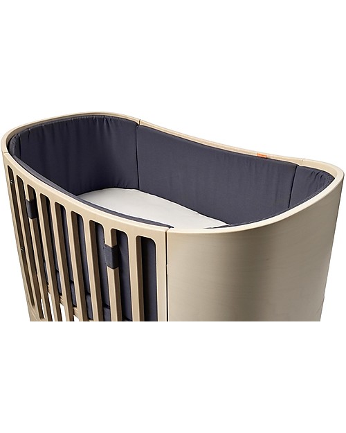 Leander Paracolpi per Culla Leander, Grigio - 4 sezioni, 100% cotone Paracolpi