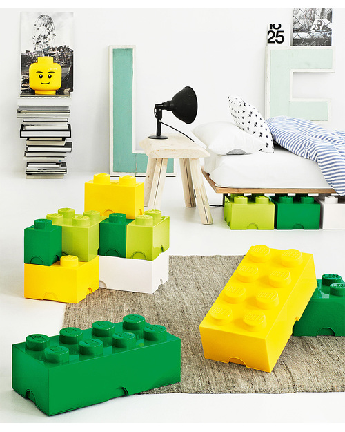 Lego Mattoncino Contenitore LEGO - Giallo - 4 Bottoncini Contenitori Porta Giochi