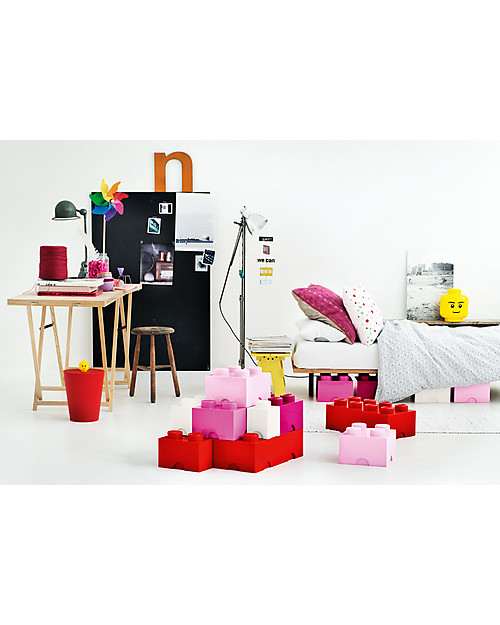 Lego Mattoncino Contenitore LEGO - Rosso - 2 Bottoncini Contenitori Porta Giochi