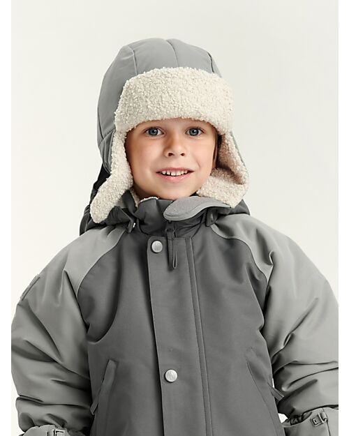 Leokid Cappello Invernale Trapper - Fjord Gray - Fodera in Pile - Idrorepellente Cappelli Invernali