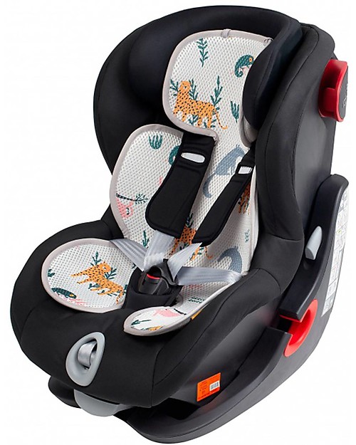 Leokid Fodera Estiva 3D Doppia - Animali/Bianco - per Seggiolino Auto + Passeggino Accessori Seggiolini Auto