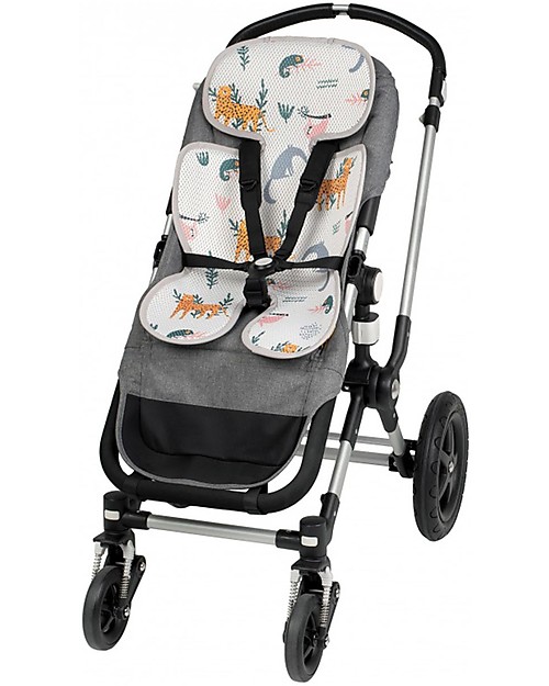 Leokid Fodera Estiva 3D Doppia - Animali/Bianco - per Seggiolino Auto + Passeggino Accessori Seggiolini Auto