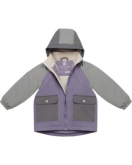 Leokid Giacca da Neve - Lilac Gray - con Tasche Frontali Giacche