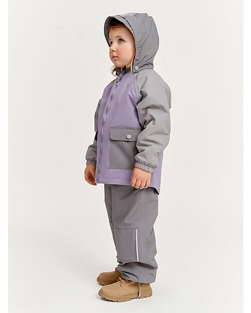 Leokid Giacca da Neve - Lilac Gray - con Tasche Frontali Giacche