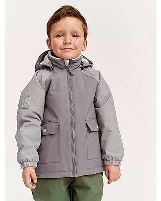 Leokid Giacca Invernale Impermeabile - Foggy Gray - con Tasche Frontali Impermeabili