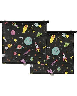 Leokid Set da 2 Tendine Parasole per Auto - Pianeti Divertenti - Avvolgibili e Protettive! Accessori Seggiolini Auto