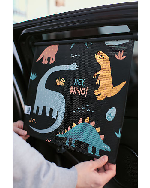 Leokid Tendina Parasole Avvolgibile per Auto - Hey Dino - Protegge dai Raggi UVB Accessori Seggiolini Auto