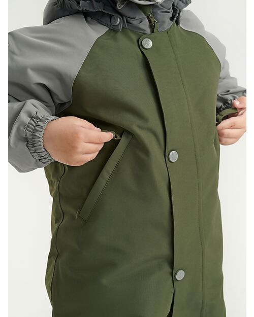 Leokid Tuta da Neve Impermeabile e Foderata - Color Block Green Scape - Calda e Coprente! Tute Invernali