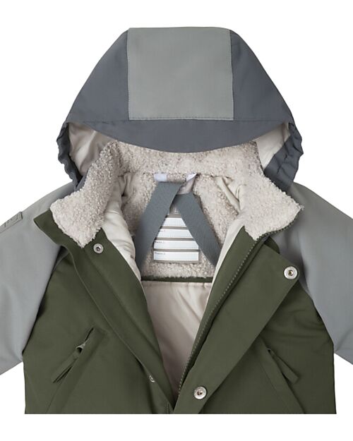 Leokid Tuta da Neve Impermeabile e Foderata - Color Block Green Scape - Calda e Coprente! Tute Invernali