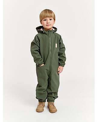 Leokid Tuta Impermeabile SoftShell Echo - Green Moss - Imbottita in Morbido Pile Tute Invernali