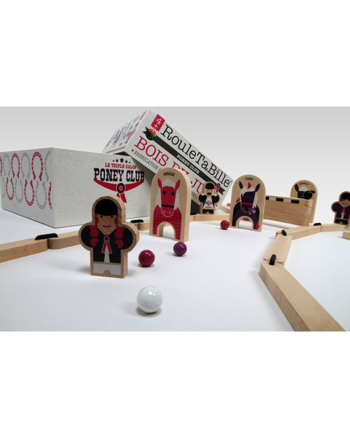 Les Jouets Libres Roulletabille Pony Club “La Corsa dei Cavalli” (Gioco in Legno con Biglie) - Edizione Limitata! Giochi di una Volta