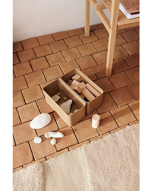 Liewood 2 Contenitori Jamal L - Sabbia - Plastica Riciclata -  10.2x21x10.5cm Contenitori Portaoggetti