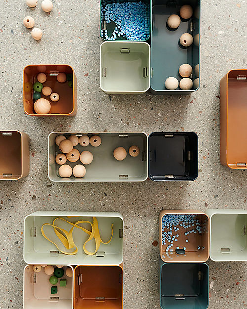 Liewood 2 Contenitori Jamal L - Sabbia - Plastica Riciclata -  10.2x21x10.5cm Contenitori Portaoggetti