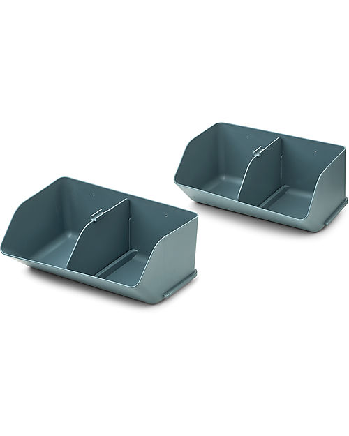 Liewood 2 Contenitori Rosemary M - Blu - Plastica Riciclata - 11.9x28.3x18.2cm Contenitori Portaoggetti