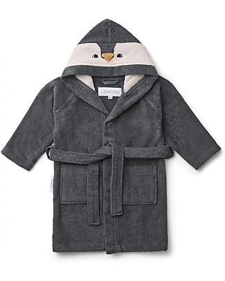 Liewood Accappatoio Lily - Pinguino Grigio - 100% Spugna di Cotone Bio Accappatoi e Asciugamani