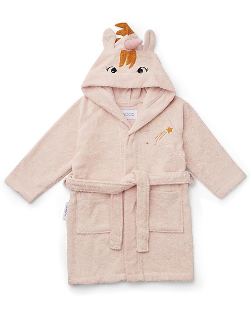 Liewood Accappatoio Lily, Unicorno Rosa - 100% Spugna di Cotone Bio Accappatoi e Asciugamani