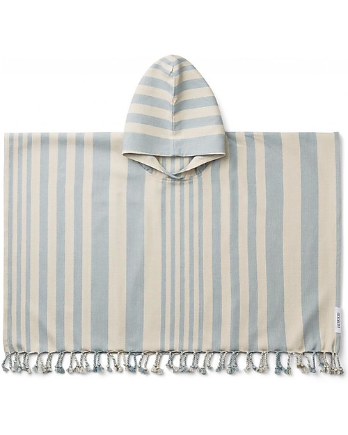 Liewood Accappatoio Poncho Roomie - Righe Blu/Sabbia - 100% Cotone Bio Accappatoi e Asciugamani
