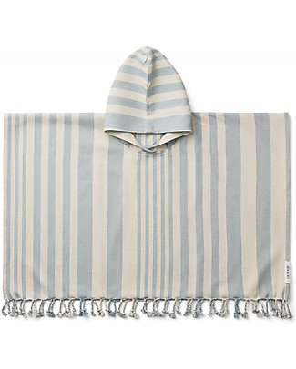 Liewood Accappatoio Poncho Roomie - Righe Blu/Sabbia - 100% Cotone Bio Accappatoi e Asciugamani