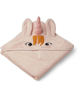 Liewood Asciugamano Albert con Cappuccio, Unicorno Rosa Accappatoi e Asciugamani