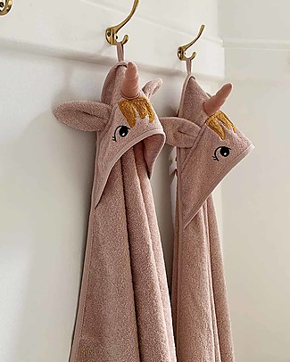 Liewood Asciugamano Albert con Cappuccio, Unicorno Rosa Accappatoi e Asciugamani