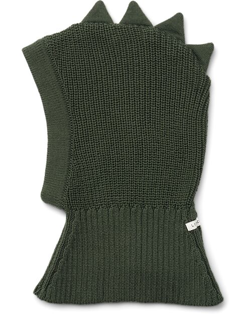 Liewood Balaclava Hanibal - Verde Scuro - Dino - 100% Cotone bio Cappelli Invernali