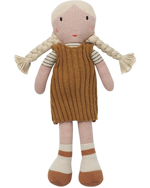 Liewood Bambola Johanna - Golden Caramel Multi Mix - 30 cm - 100% Cotone Bio Bambole