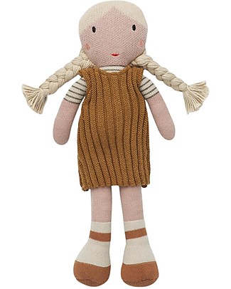 Liewood Bambola Johanna - Golden Caramel Multi Mix - 30 cm - 100% Cotone Bio Bambole