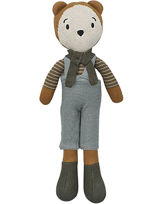 Liewood Bambolotto Orso Robert - Golden Caramel Multi Mix - 30 cm - Cotone Bio Accessori Bambole