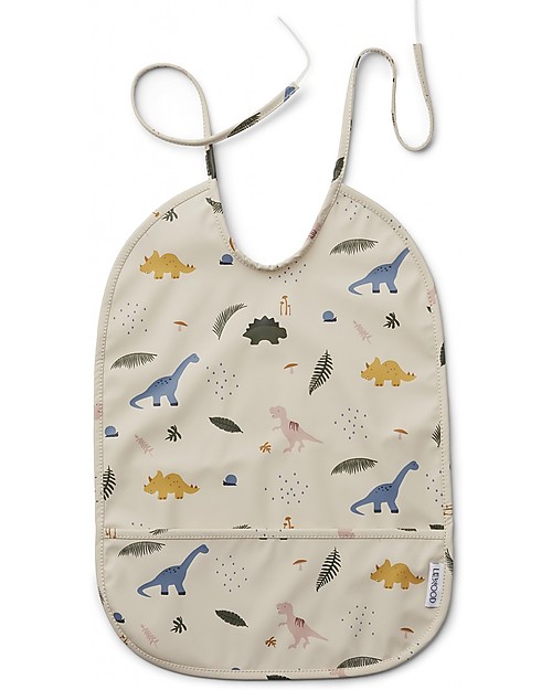 Liewood Bavaglino Impermeabile con Tasca Lai, Dino Mix - 100% materiale riciclato! Bavagli Impermeabili con Tasca