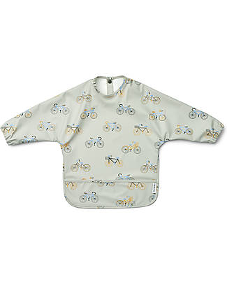 Liewood Bavaglio Impermeabile con Maniche e Tasca Merle - Cloud - Blu - 100% Materiale Riciclato Bavagli con Maniche