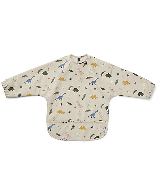 Liewood Bavaglio Impermeabile con Maniche e Tasca Merle - Dino - 100% Materiale Riciclato! Bavagli con Maniche