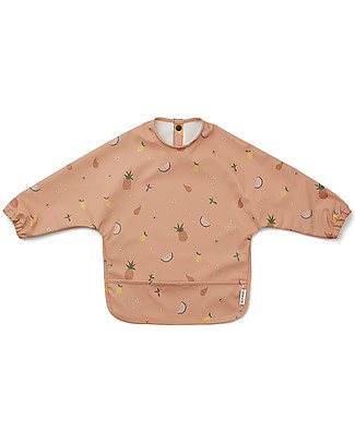 Liewood Bavaglio Impermeabile con Maniche e Tasca Merle - Frutta/Rosa - 100% Materiale Riciclato! Bavagli Coprispalla