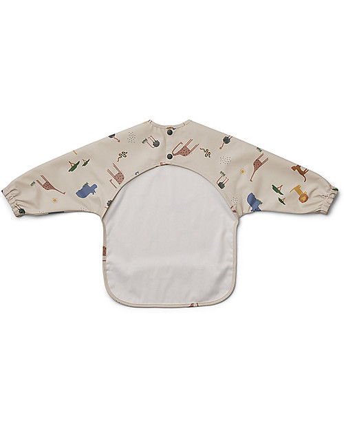 Liewood Bavaglio Impermeabile con Maniche e Tasca Merle - Safari/Sabbia - 100% Materiale Riciclato! Bavagli con Maniche
