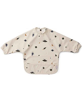 Liewood Bavaglio Impermeabile con Maniche e Tasca Merle - Spazio/Sabbia - 100% Materiale Riciclato! Bavagli Coprispalla
