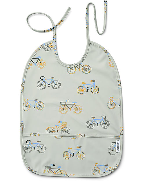 Liewood Bavaglio Impermeabile con Tasca Lai - Cloud Blu - 100% Materiale Riciclato Bavagli Impermeabili con Tasca