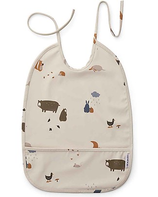 Liewood Bavaglio Impermeabile con Tasca Lai - Friendship Sandy Mix - 100% materiale riciclato! Bavagli Impermeabili