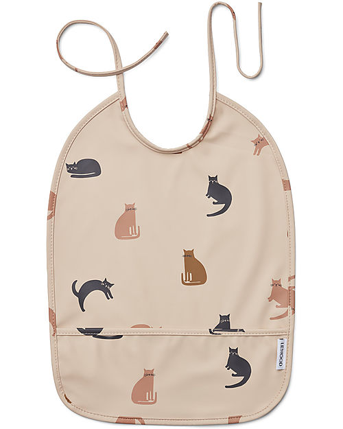 Liewood Bavaglio Impermeabile con Tasca Lai - Miauw e Apple Blossom mix - 100% Materiale Riciclato Bavagli Impermeabili con Tasca