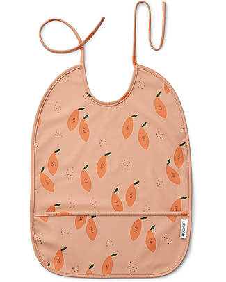 Liewood Bavaglio Impermeabile con Tasca Lai - Papaya Pale Tuscany - 100% Materiale Riciclato Bavagli Impermeabili con Tasca