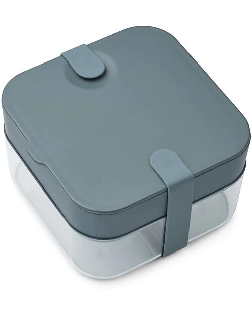 Liewood Bento Box Amandine - Tritan e Silicone - Sea Blue / Whale Blue Porta Merenda