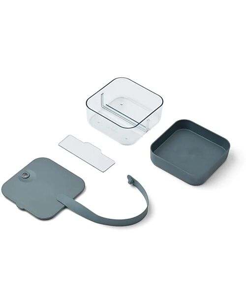 Liewood Bento Box Amandine - Tritan e Silicone - Sea Blue / Whale Blue Porta Merenda