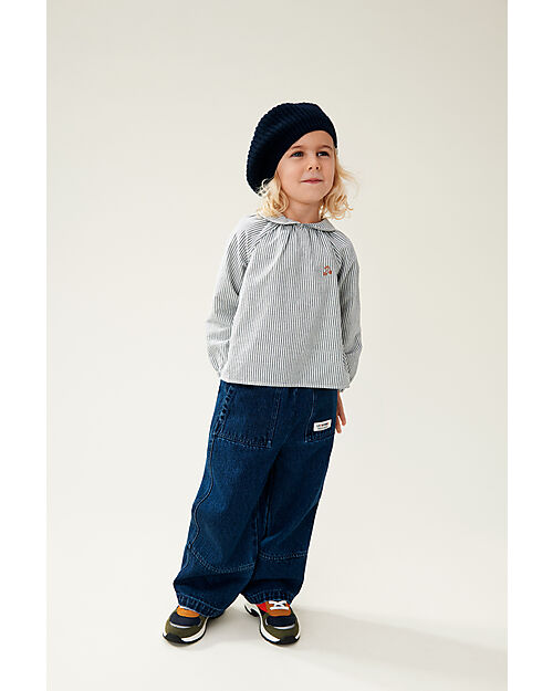 Liewood Berretto alla Francese Borg - Blu Navy - Lana e Cotone Cappelli Invernali