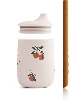 Liewood Bicchiere con Cannuccia Ellis - Pesche/Sabbia - 230 ml Bicchieri