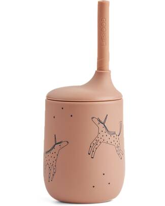 Liewood Bicchiere con Cannuccia Ellis - Unicorno - Pale Tuscany - 230 ml Bicchieri