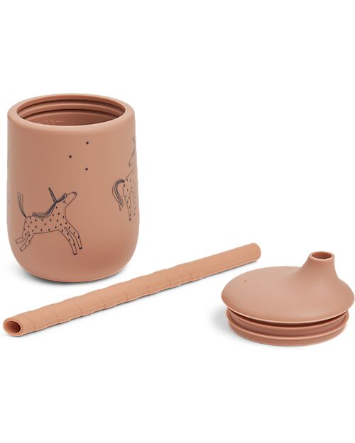 Liewood Bicchiere con Cannuccia Ellis - Unicorno - Pale Tuscany - 230 ml Bicchieri