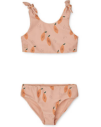 Liewood Bikini Bimba con Fiocco Bow - Papaya - Pale Tuscany - UV 50+ Costumi Due Pezzi