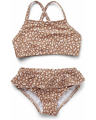 Liewood Bikini Bimba con Volant Norma - Leopardato Rosa Costumi Due Pezzi